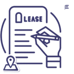 Hand signing a lease agreement